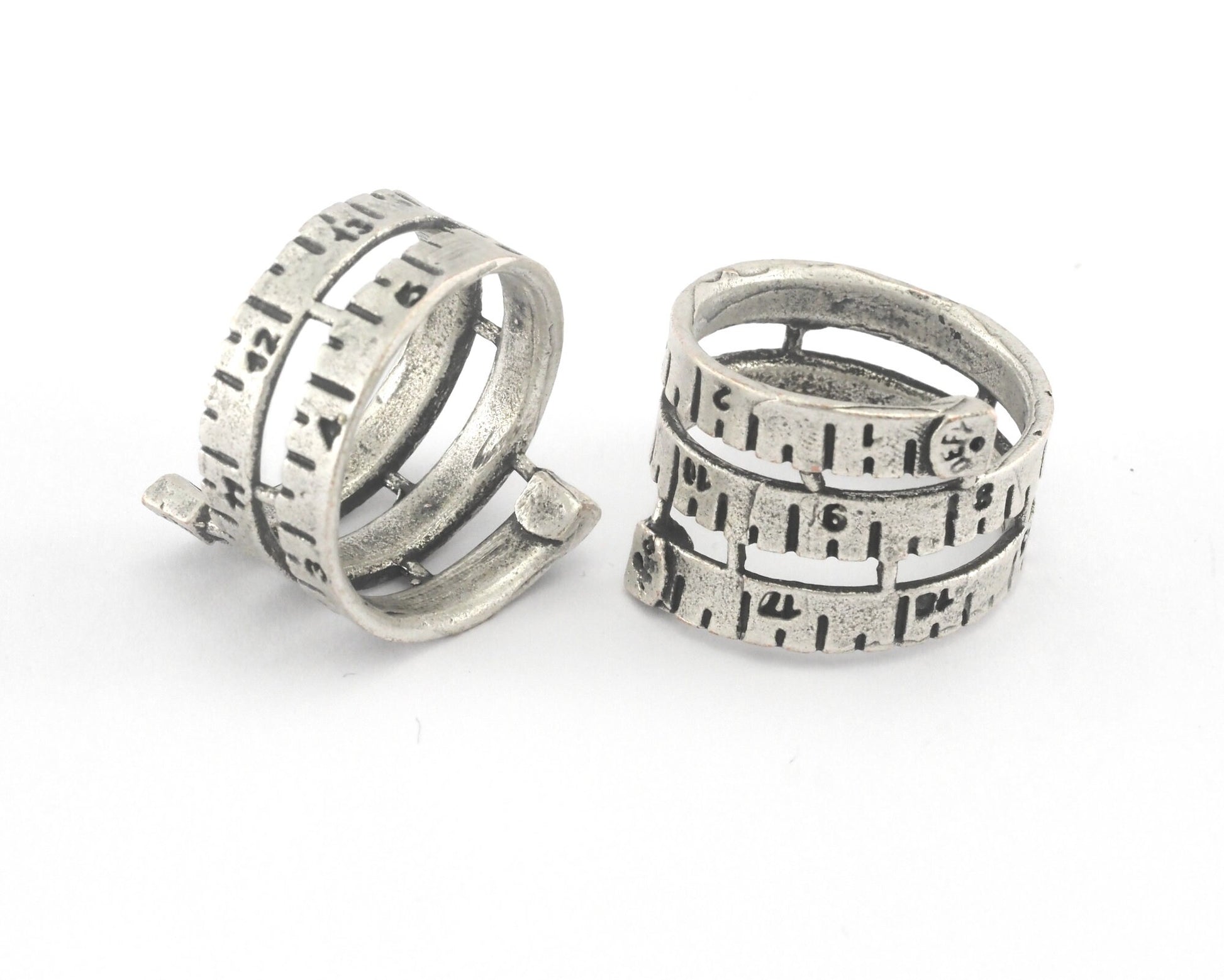 Measurement Ring Antique Silver Plated Brass (17.5mm 7.5US inner size) OZ3939