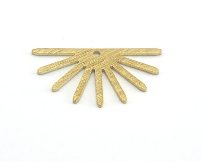 Brushed Sun Charms Connector 25x13mm 1 hole Raw brass findings R213-72