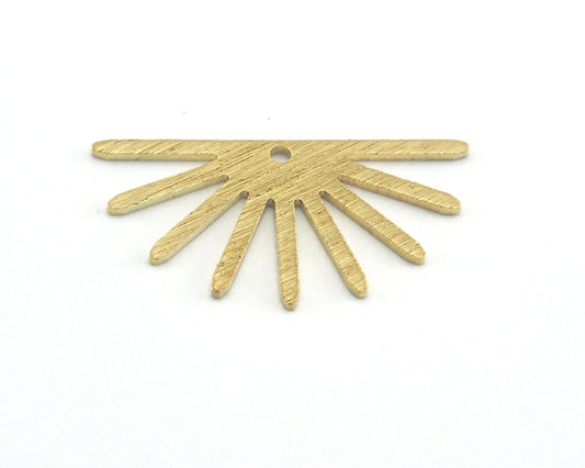 Brushed Sun Charms Connector 25x13mm 1 hole Raw brass findings R213-72