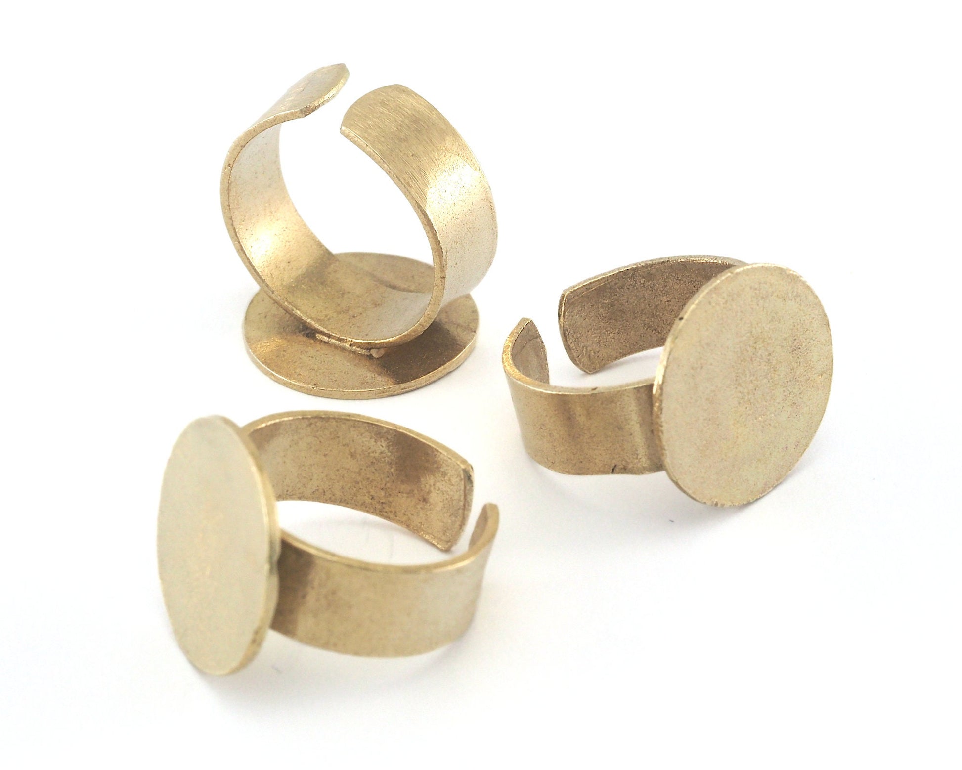 Signet Ring Adjustable Ring Blank - Raw Brass (17.5-20mm 7-10US inner size - Adjustable ) OZ3953