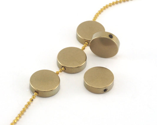 Stamping Round Bead Raw Brass 10x3mm 3947