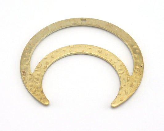 Hammered Crescent Charms Raw Brass 42x39mm 0.8mm thickness Findings OZ3774-385