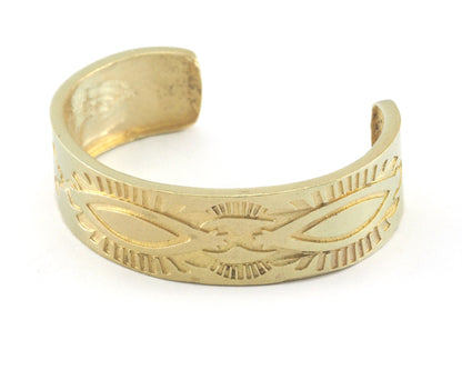 Eye Symbol Cuff Adjustable Bracelet Raw Brass (55mm inner size ) OZ4029