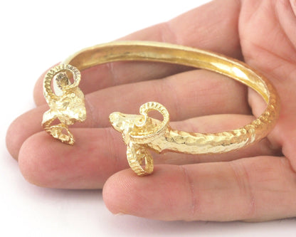 Ram Cuff Bracelet Raw Brass (Adjustable 65mm inner size ) OZ4031
