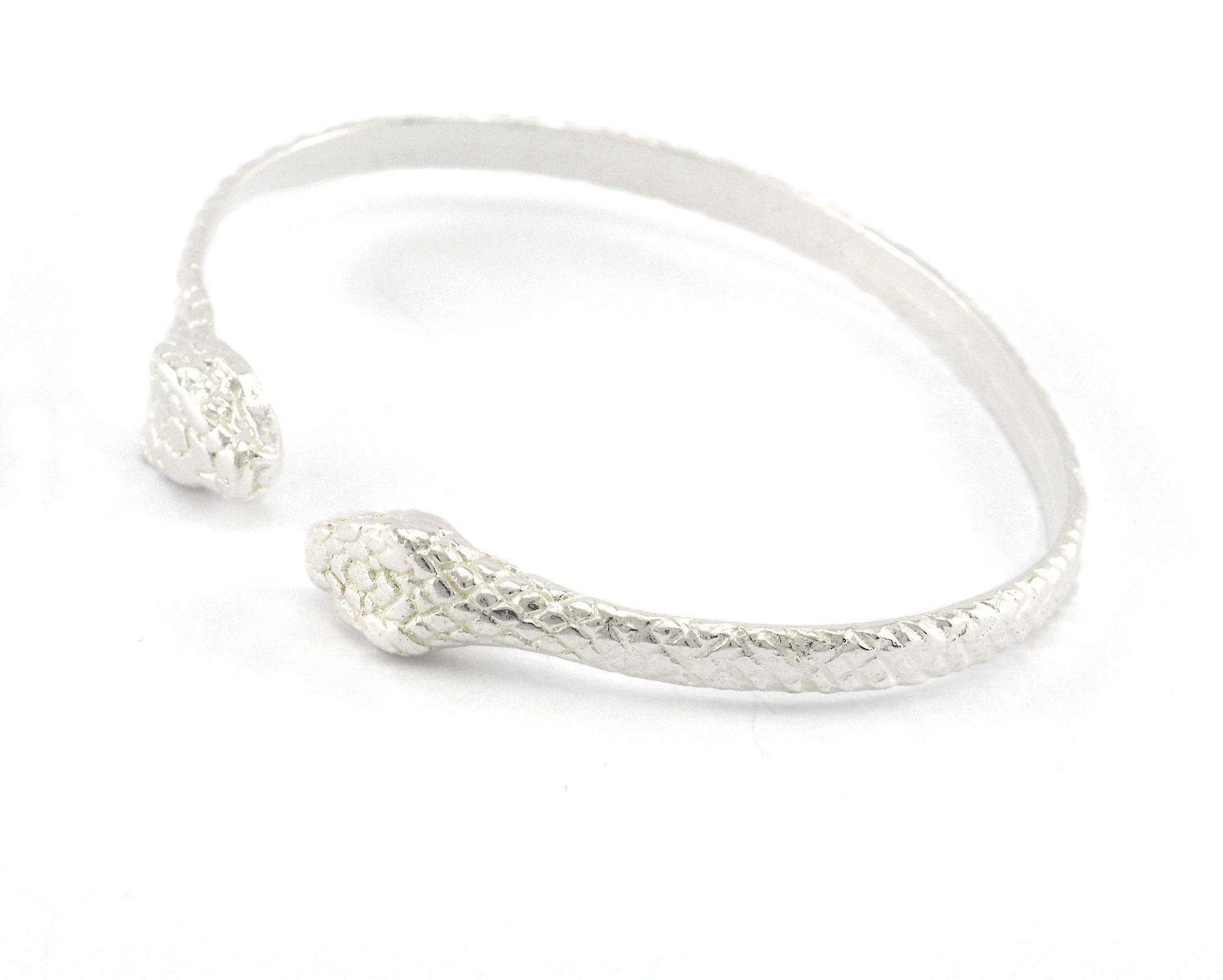 Snake Bracelet Shiny Silver Plated Brass (64mm inner size - Adjustable ) OZ3159