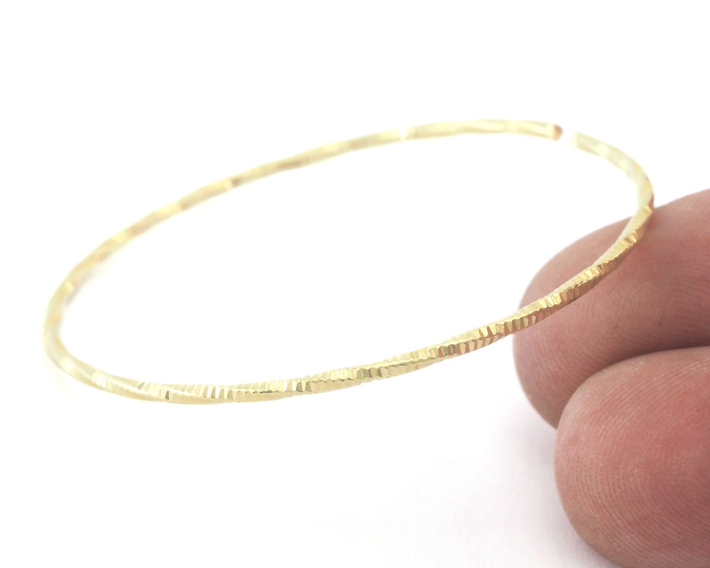 Bracelet Blank Open Circle Textured Hoop Jump Ring 52mm inner size (opened max 67mm )(1.5mm Wire Thickness) Raw brass Findings S186