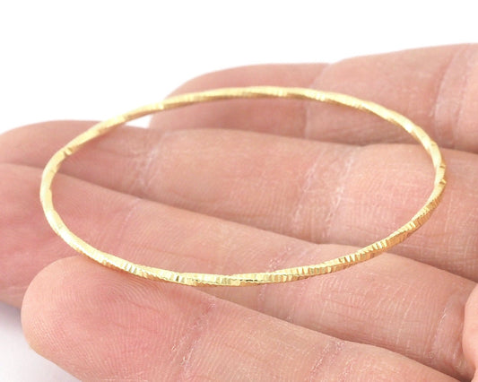 Bracelet Blank Open Circle Textured Hoop Jump Ring 52mm inner size (opened max 67mm )(1.5mm Wire Thickness) Raw brass Findings S186