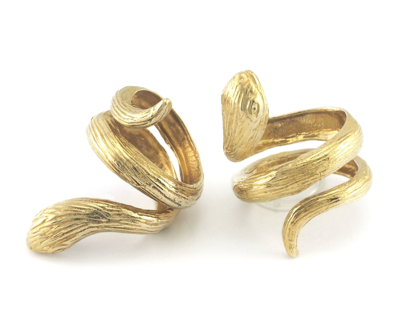 Snake Ring Wrap Animal Adjustable Raw Brass (18mm - 20mm 8US - 10US inner size) Oz4012