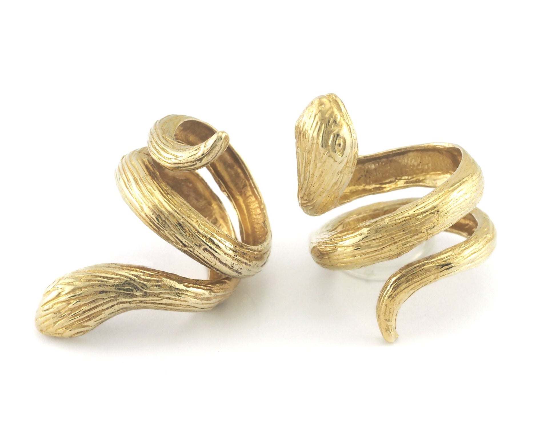 Snake Ring Wrap Animal Adjustable Raw Brass (18mm - 20mm 8US - 10US inner size) Oz4012