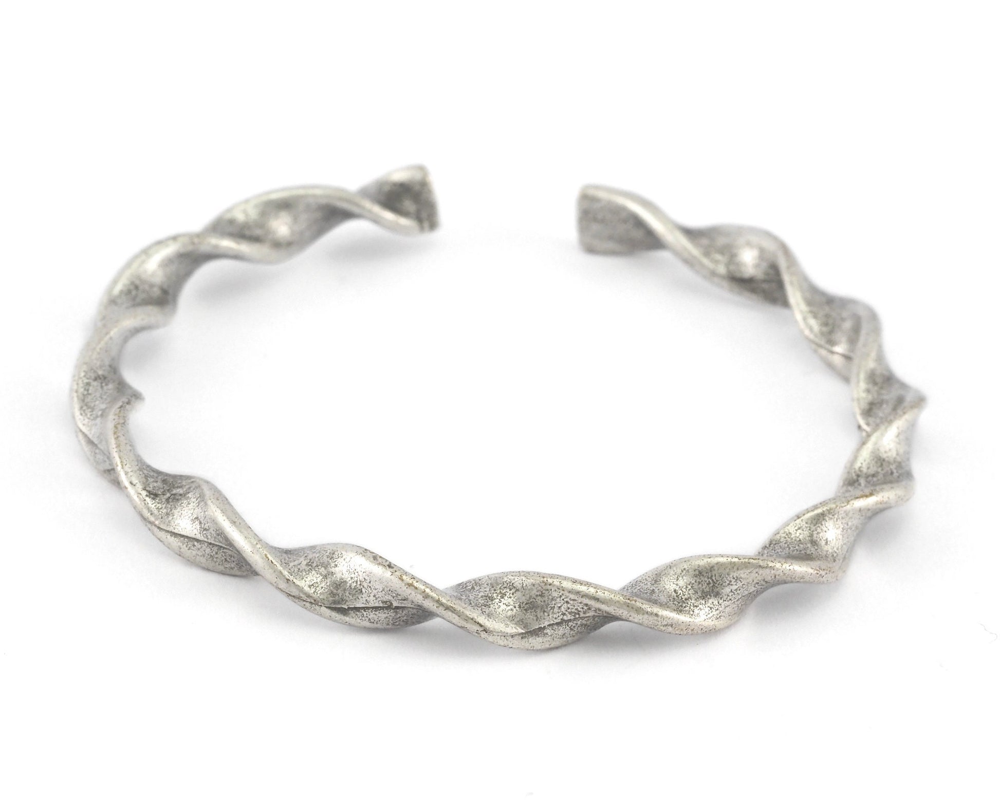 Twisted swirl Cuff Bracelet Antique silver plated brass (65mm inner size Adjustable ) OZ4036
