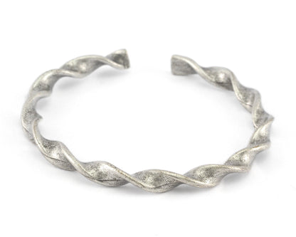 Twisted swirl Cuff Bracelet Antique silver plated brass (65mm inner size Adjustable ) OZ4036