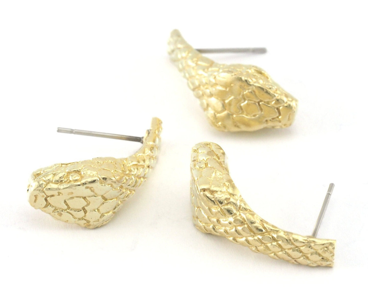 Snake Earring Stud Post Wire Base Raw Brass Earring Blanks OZ4039