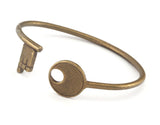 Key Bracelet Antique Bronze Plated Brass (62mm inner size - Adjustable ) OZ3183