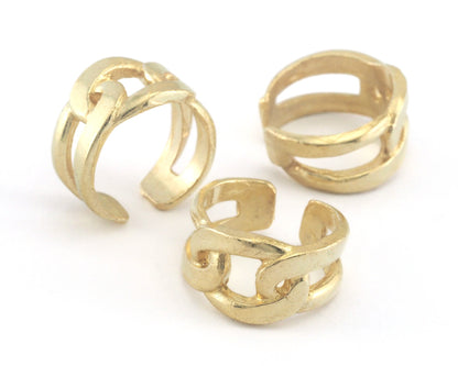 Chain Ring Band Adjustable Raw Brass oz4027