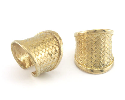 Band Mesh Ring Adjustable Ring Raw Brass OZ2496