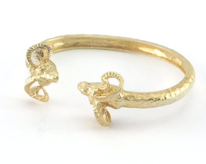 Ram Cuff Bracelet Raw Brass (Adjustable 65mm inner size ) OZ4031
