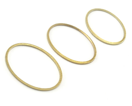 Oval brushed frame hoops raw brass charms findings connector 3 sizes scs Raf4