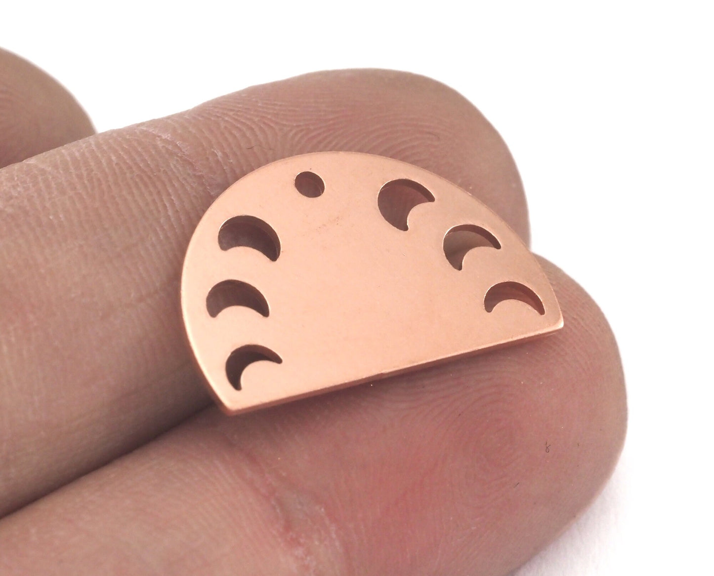 Semi Circle Half Moon (states of the moon holes ) Raw copper 22x14mm (0.8mm thickness) 1 hole charms findings blank OZ4113-130