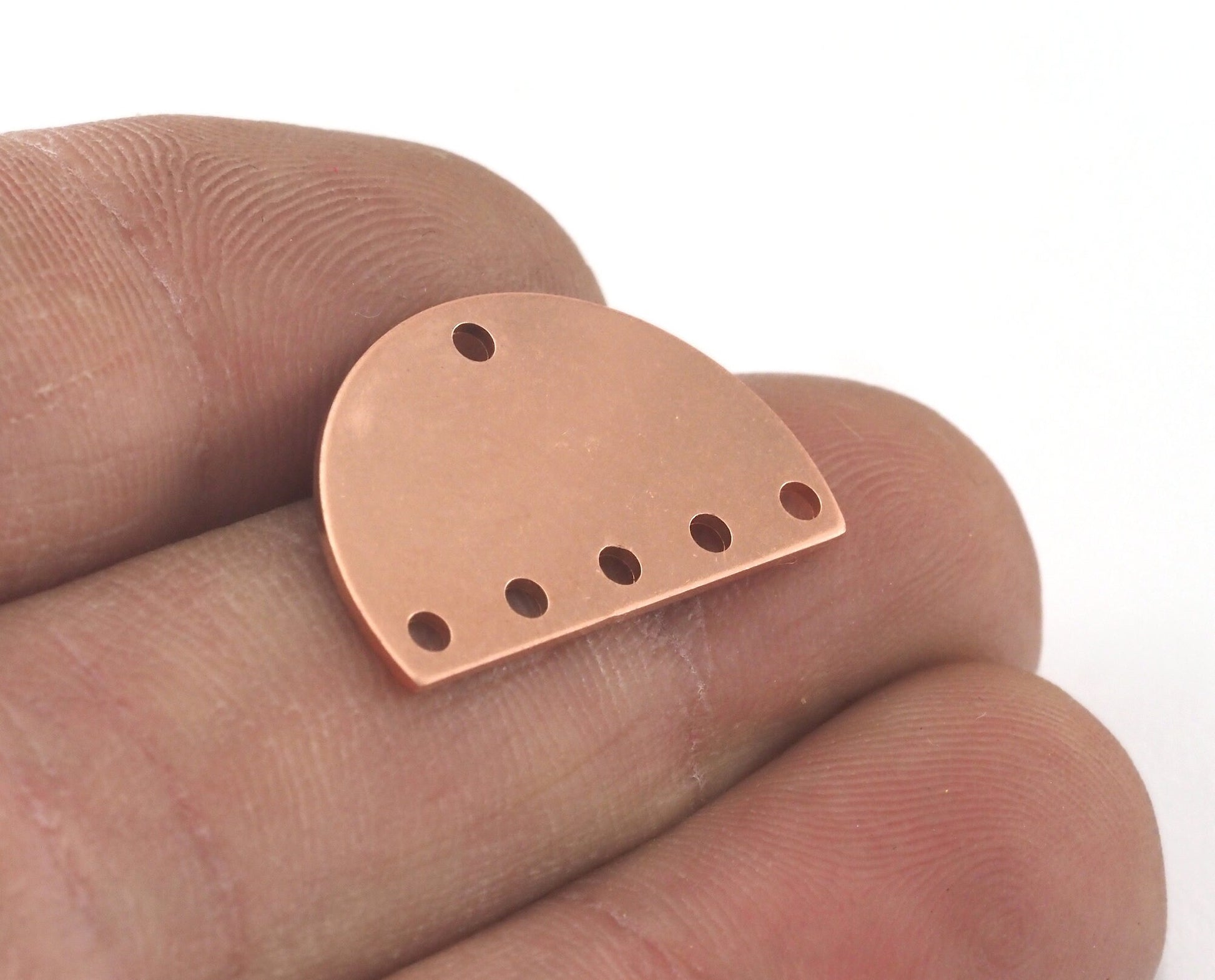 Semi Circle Half Moon Raw Copper 22x14mm (0.8mm thickness) 6 holes charms findings blank OZ3859-165