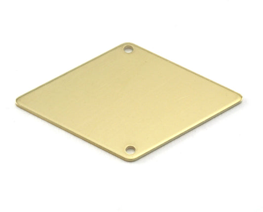 Rhombus Diamond shape raw brass 40x26mm (0.8mm thickness) 2 hole connector tag charms findings blank OZ4120-380