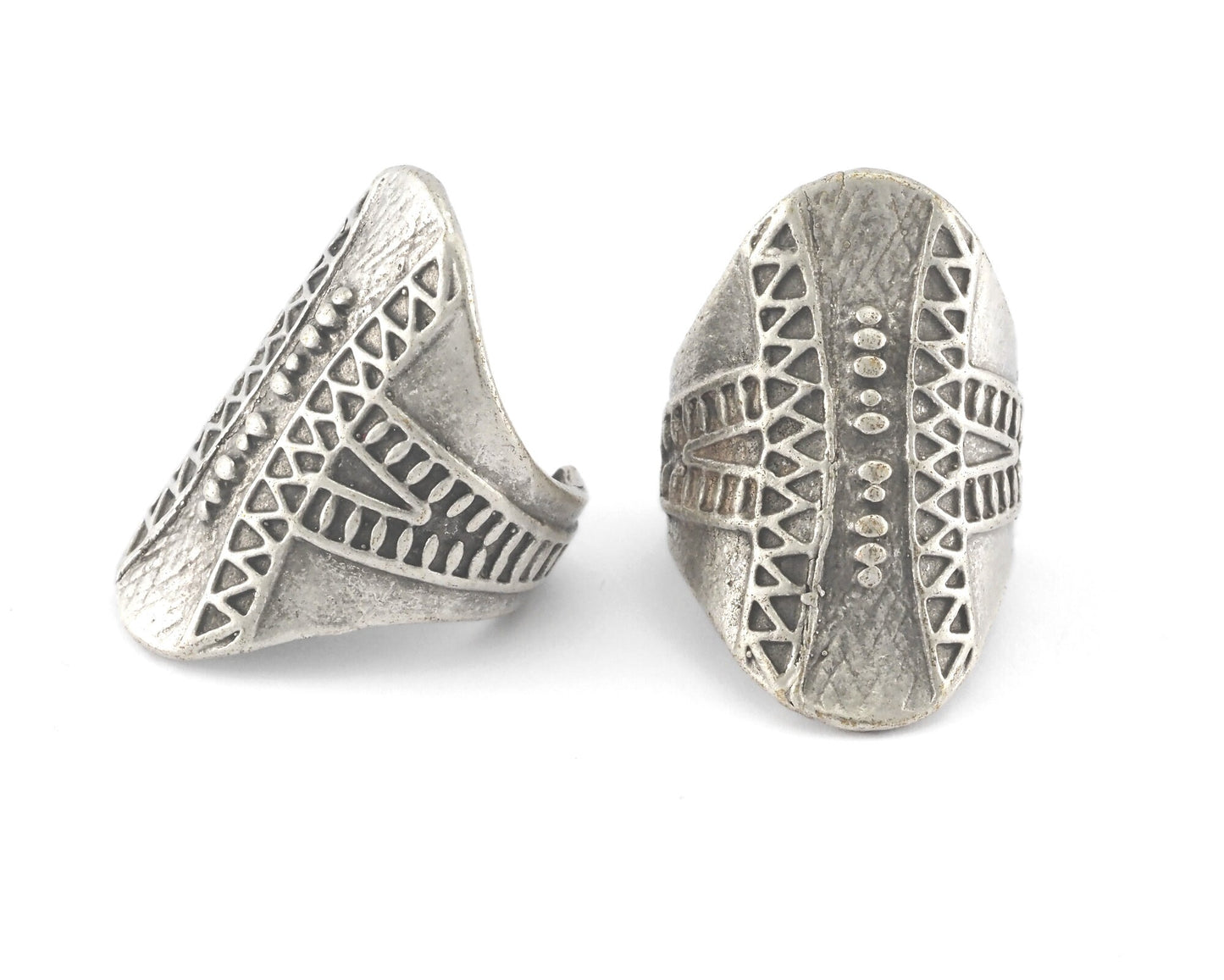 Rustic Ring Textured Adjustable Ring Antique Silver Plated Brass (21mm 11US inner size) 4060 ring33