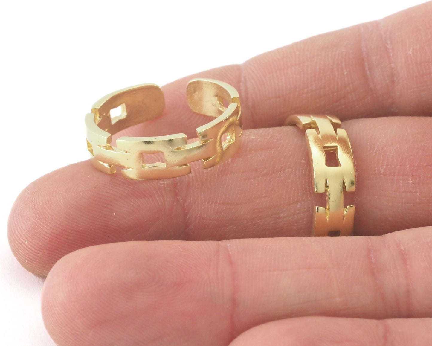 Chain Ring Adjustable Ring Raw brass (20mm 10US inner size) 4127