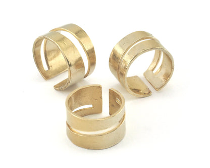 Minimalist Band Ring Adjustable Raw Brass (16.5mm 6US inner size) 4130