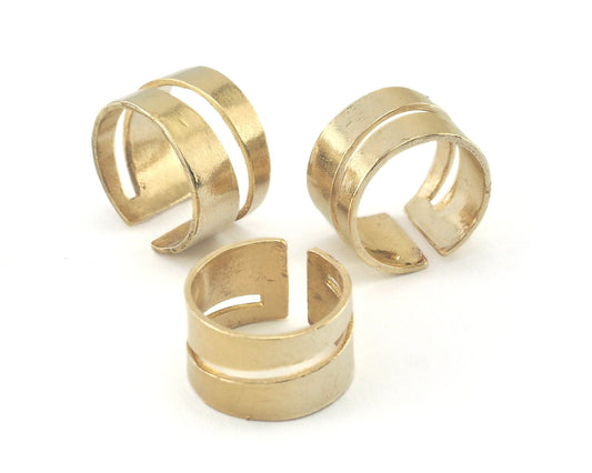Minimalist Band Ring Adjustable Raw Brass (16.5mm 6US inner size) 4130