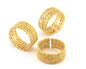 Band Filigree Textured Adjustable Ring Matte Gold plated Brass (16-18mm 5.5-8US inner size) OZ3955