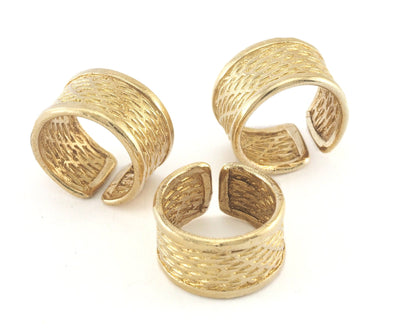 Band Ring Textures Adjustable Ring Raw Brass (17mm 7US inner size) OZ3255 ring21