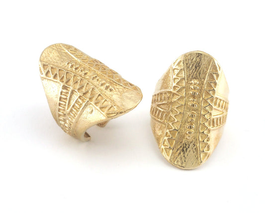 Rustic Oval Ring Textured Adjustable Ring Raw brass (21mm 11US inner size) 4060 ring33