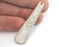 Spoon Pendant Flower Patterned Antique Silver Plated Brass 4043