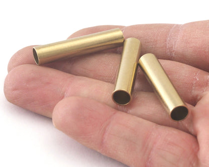 Round Tube Raw Brass 7x33mm ( 6mm hole) findings OZ2568