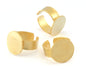 Signet Ring Adjustable Ring Blank - Matte Gold plated Brass 18mm Blank (17.5-20mm 7-10US inner size - Adjustable ) OZ3953