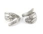 Spoon Ring Wrap Flower Patterned Adjustable Antique Silver Plated Brass (17.5mm 7US inner size) 4062