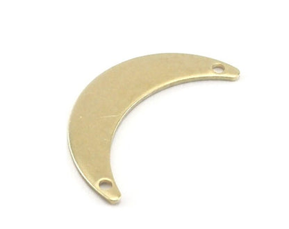 Crescent moon pendant raw brass charms 25mm (0.8mm thickness) (hole types available) findings R324-115