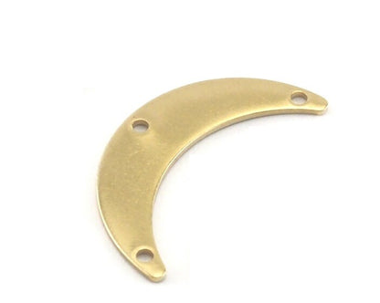 Crescent moon pendant raw brass charms 25mm (0.8mm thickness) (hole types available) findings R324-115