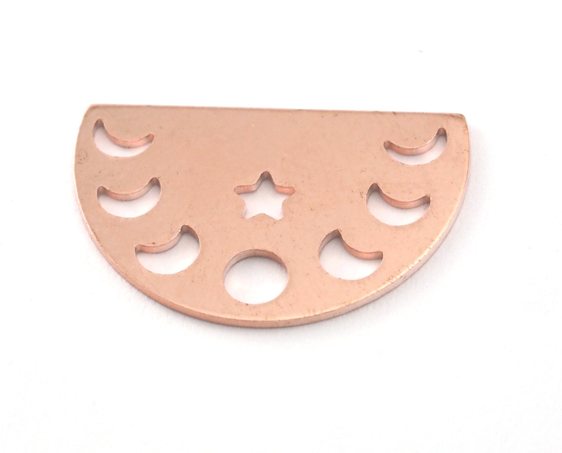 Semi Circle Half Moon Star (states of the moon holes ) Raw copper 22x14mm (0.8mm thickness) No hole charms findings blank OZ4115-130