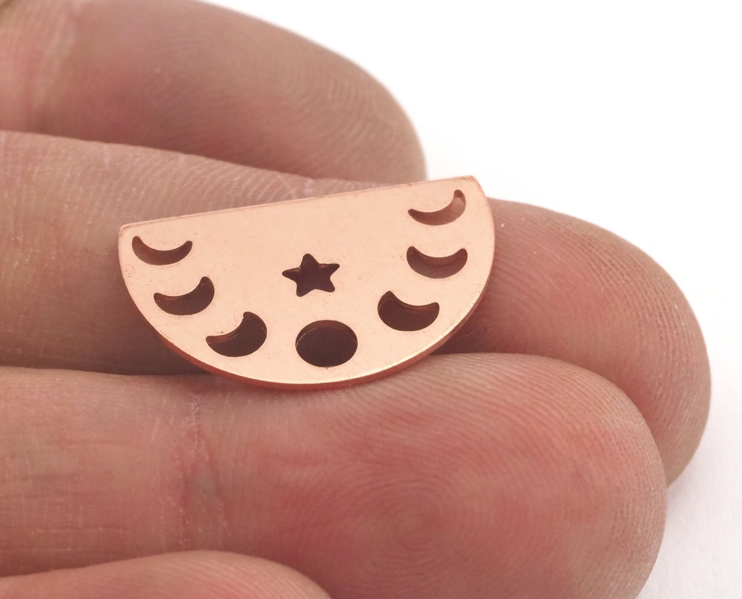 Semi Circle Half Moon Star (states of the moon holes ) Raw copper 22x14mm (0.8mm thickness) No hole charms findings blank OZ4115-130