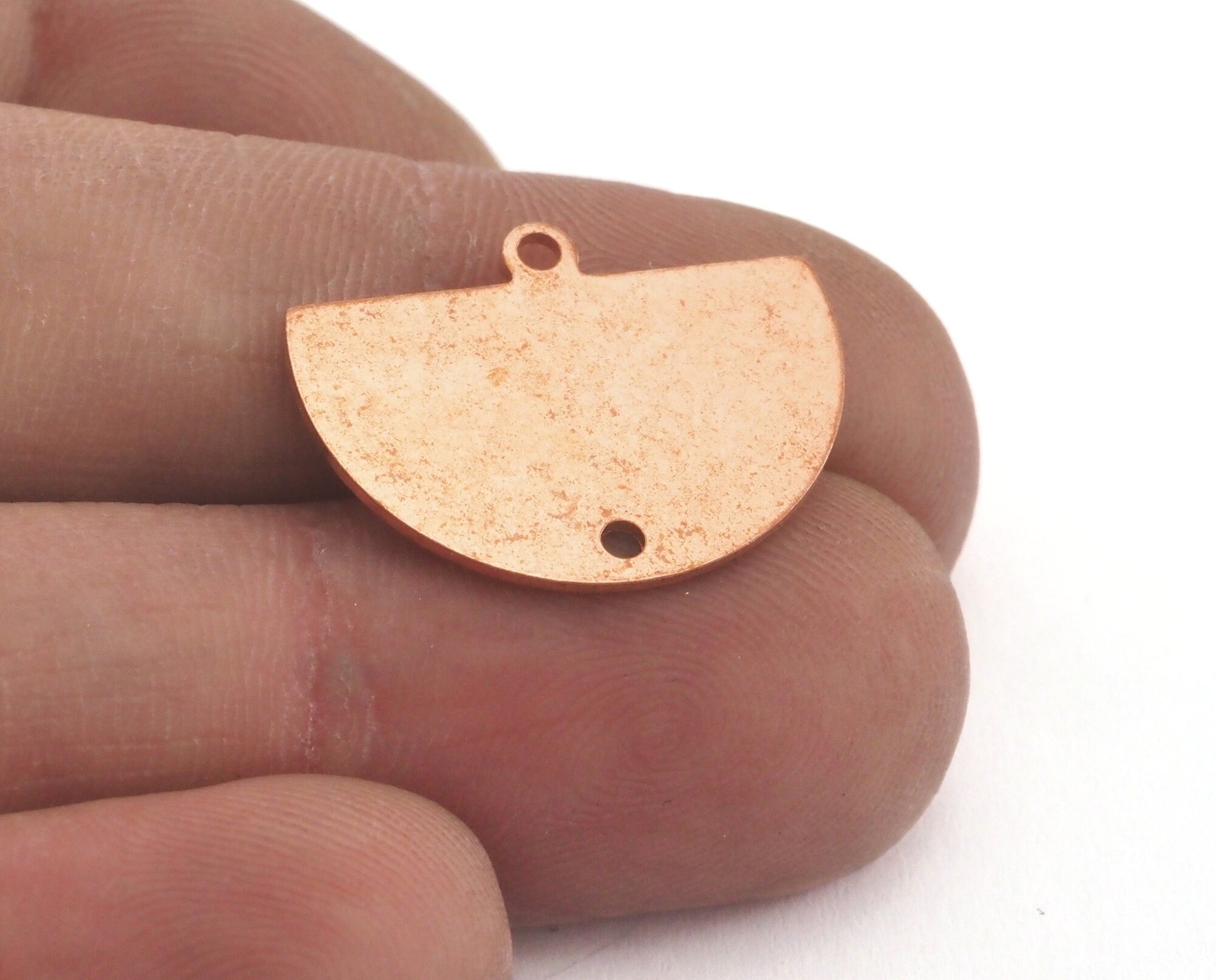 Semi Circle Half Moon Raw copper 22x16mm (0.8mm thickness) 1 loop 1 hole connector charms findings blank OZ4118-130