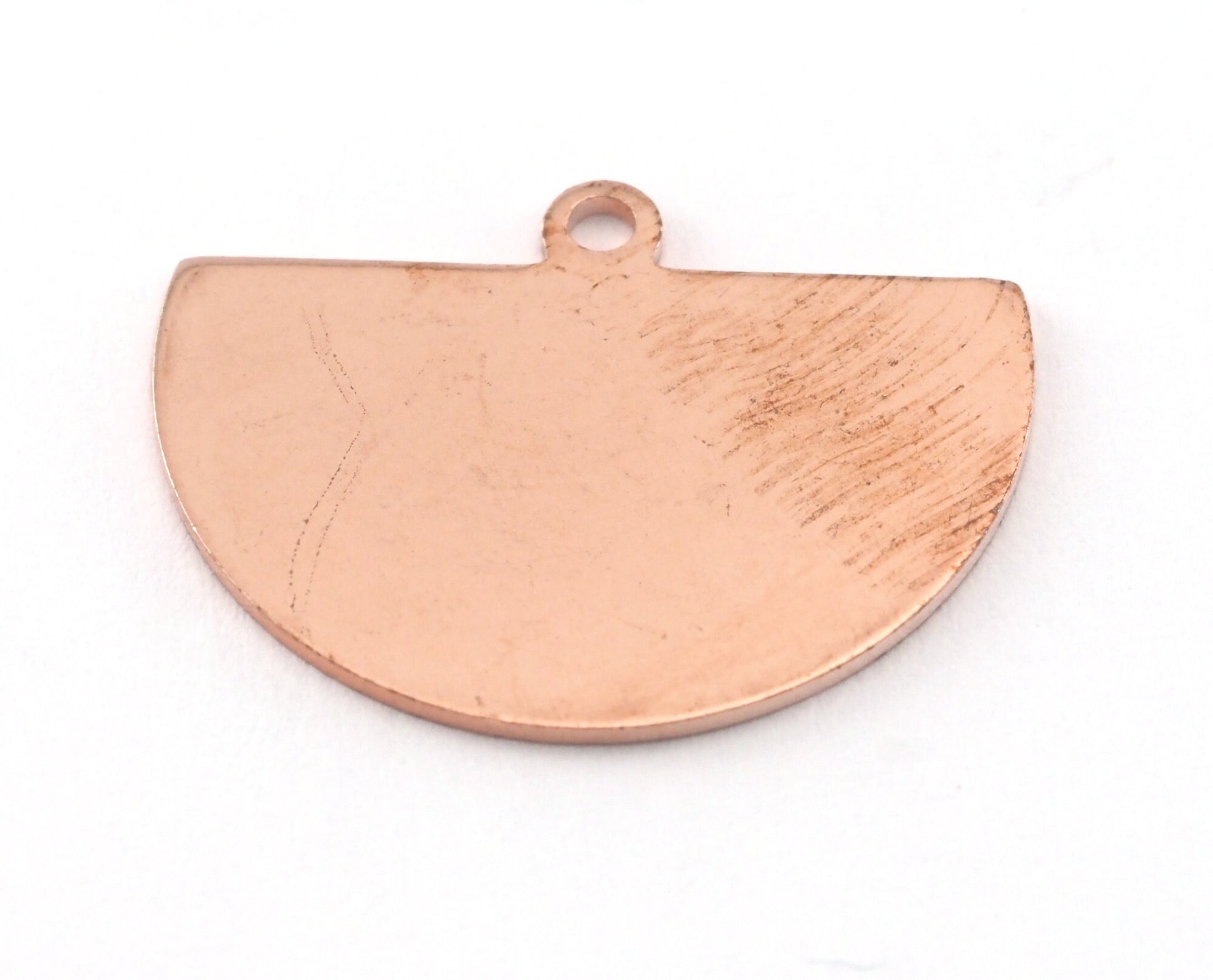 Semi Circle Half Moon Raw copper 22x16mm (0.8mm thickness) 1 loop tag charms findings blank OZ4119-130
