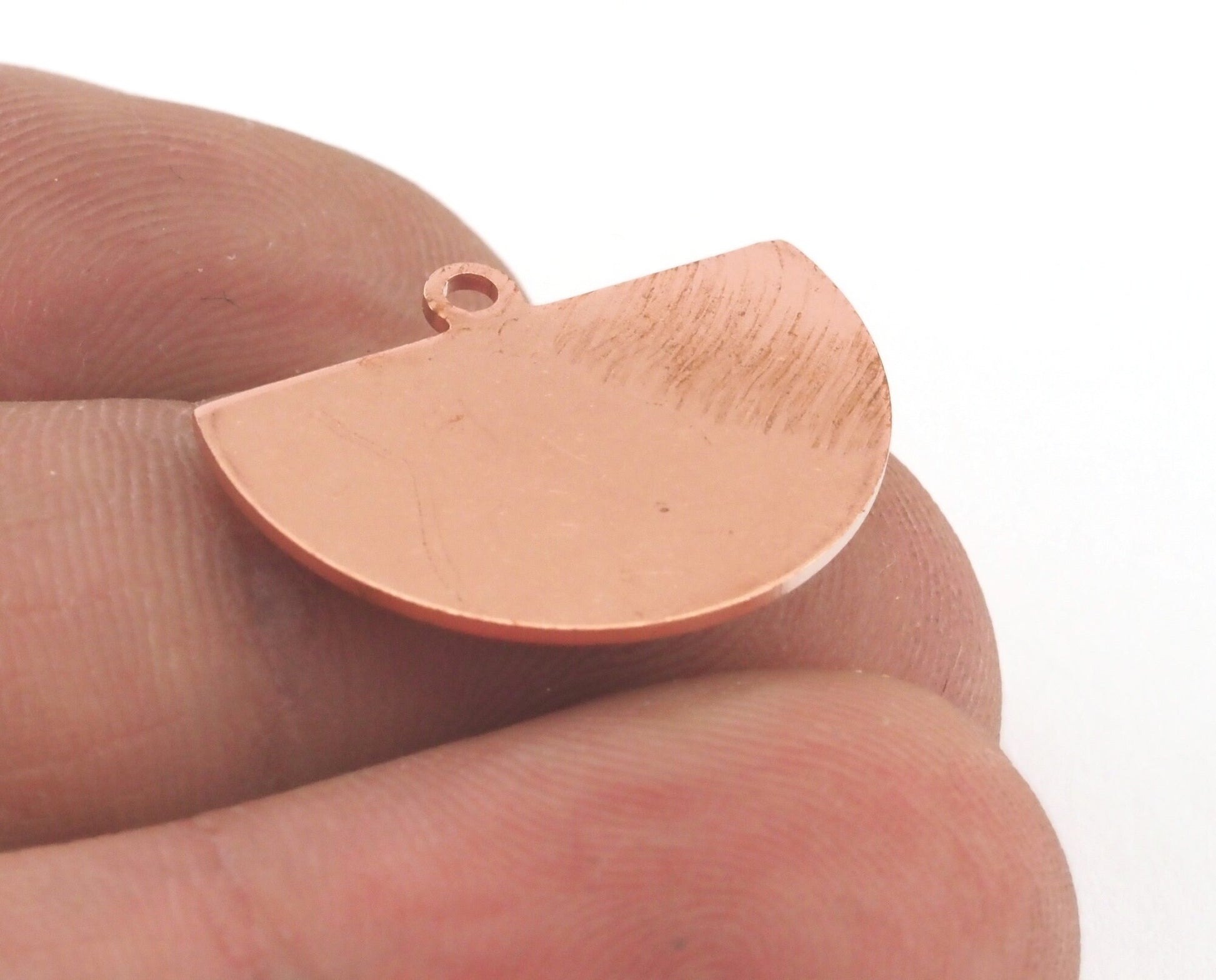 Semi Circle Half Moon Raw copper 22x16mm (0.8mm thickness) 1 loop tag charms findings blank OZ4119-130