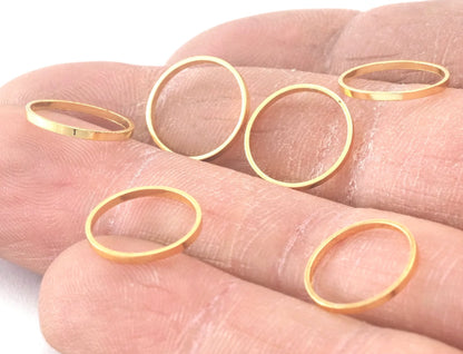 Circle Links, Seamless Ring Circle Connectors for Jewelry Making gold plated brass 12mm OD (11mm ID) bab OZ4180