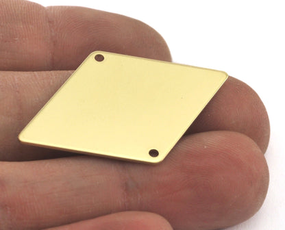 Rhombus Diamond shape raw brass 40x26mm (0.8mm thickness) 2 hole connector tag charms findings blank OZ4120-380