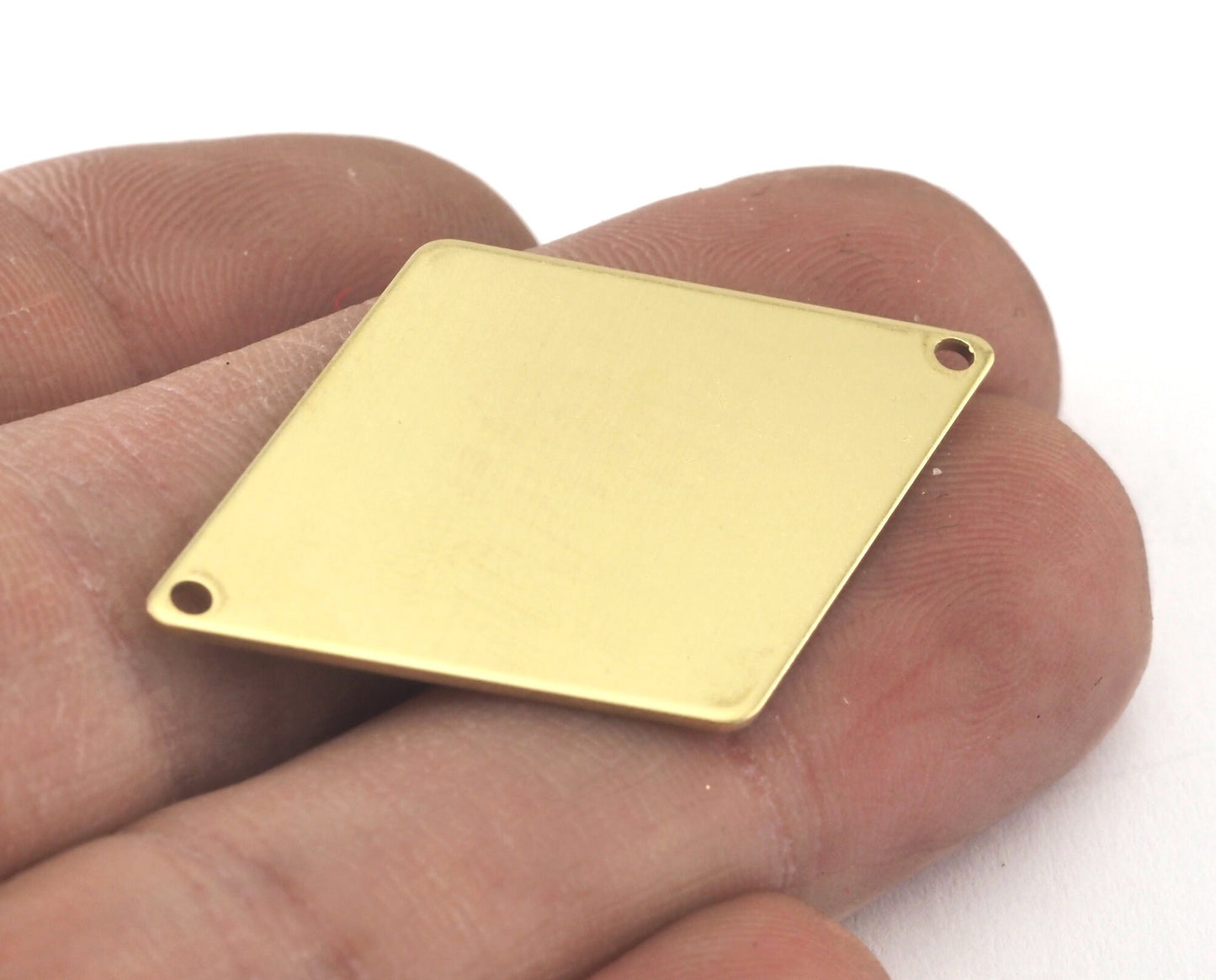 Rhombus Diamond shape raw brass 40x26mm (0.8mm thickness) 2 hole connector tag charms findings blank OZ4121-380