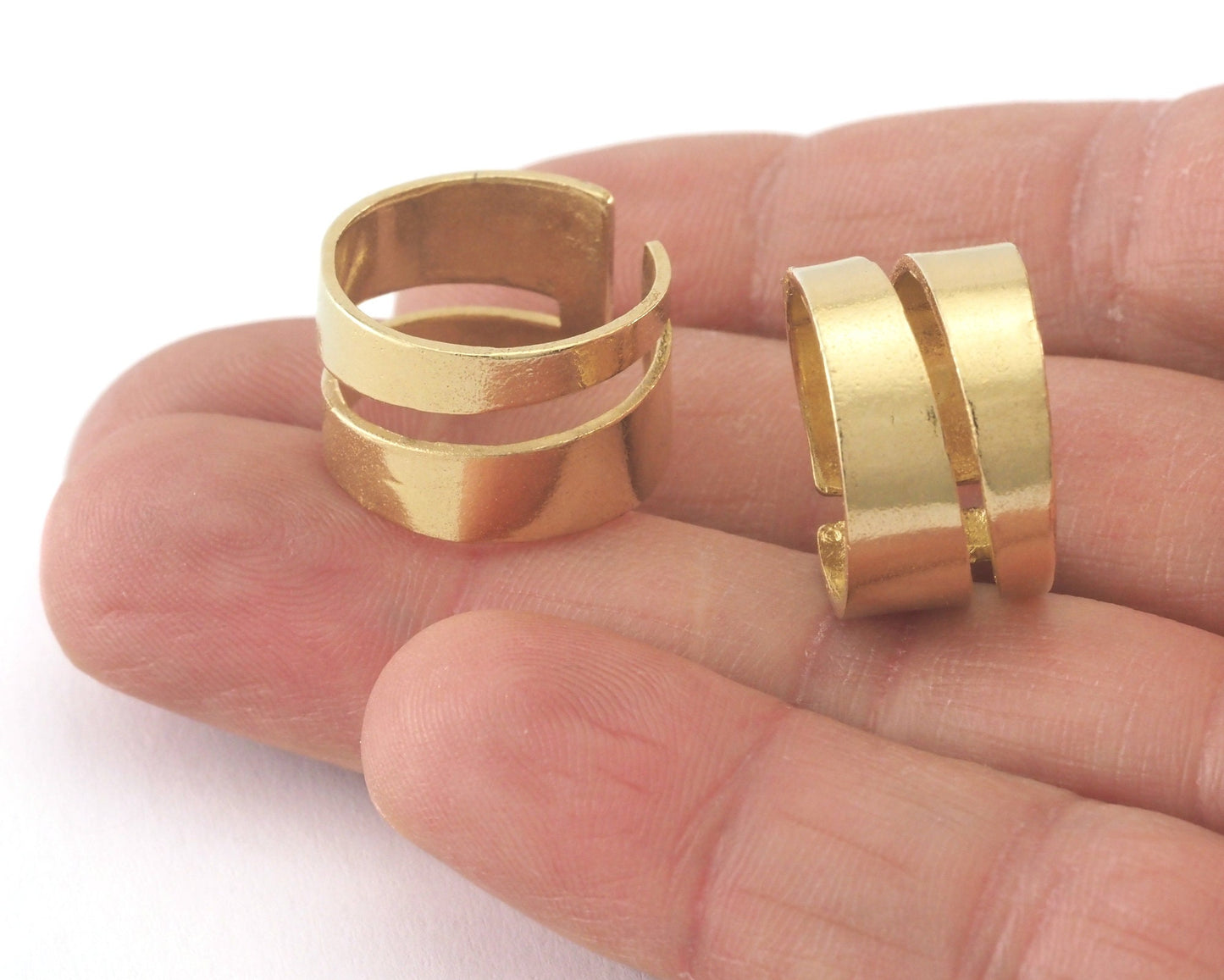 Minimalist Band Ring Adjustable Raw Brass (16.5mm 6US inner size) 4130