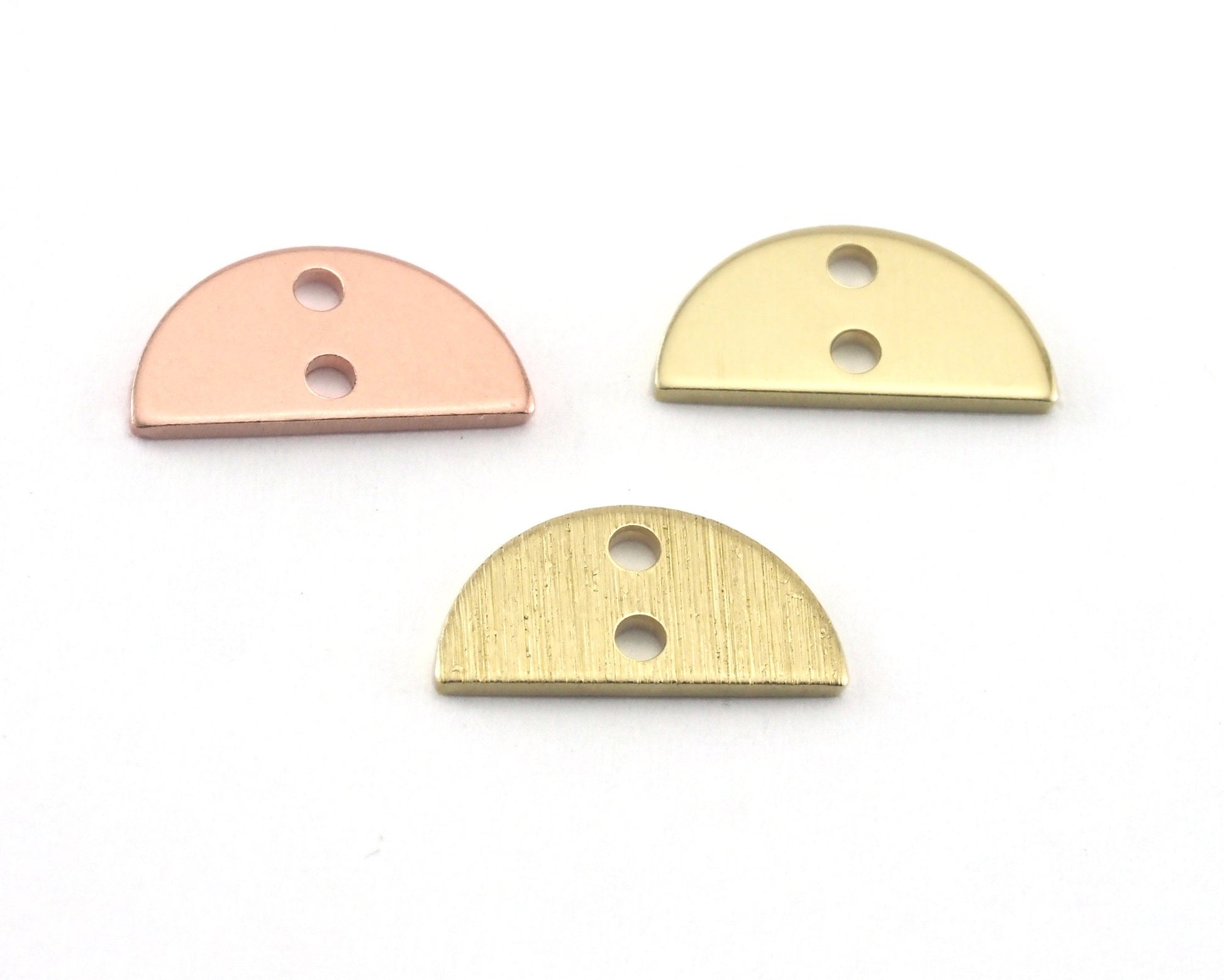 Semi Circle Half Moon copper - raw brass 6x12mm (0.8mm thickness) charms findings blank R328