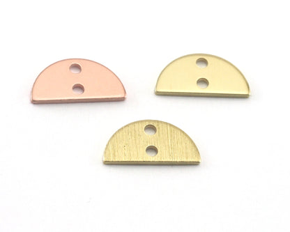 Semi Circle Half Moon copper - raw brass 6x12mm (0.8mm thickness) charms findings blank R328