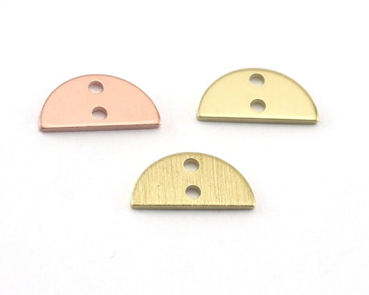 Semi Circle Half Moon copper - raw brass 6x12mm (0.8mm thickness) charms findings blank R328