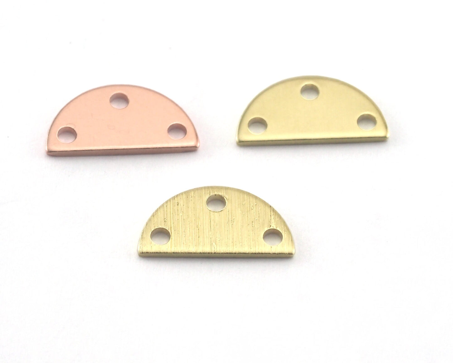 Semi Circle Half Moon copper - raw brass 6x12mm (0.8mm thickness) charms findings blank R329